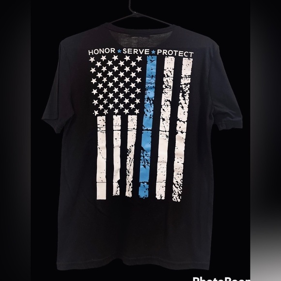 MEN’S HEQU Thin Blue Line t-shirt. - Picture 2 of 4